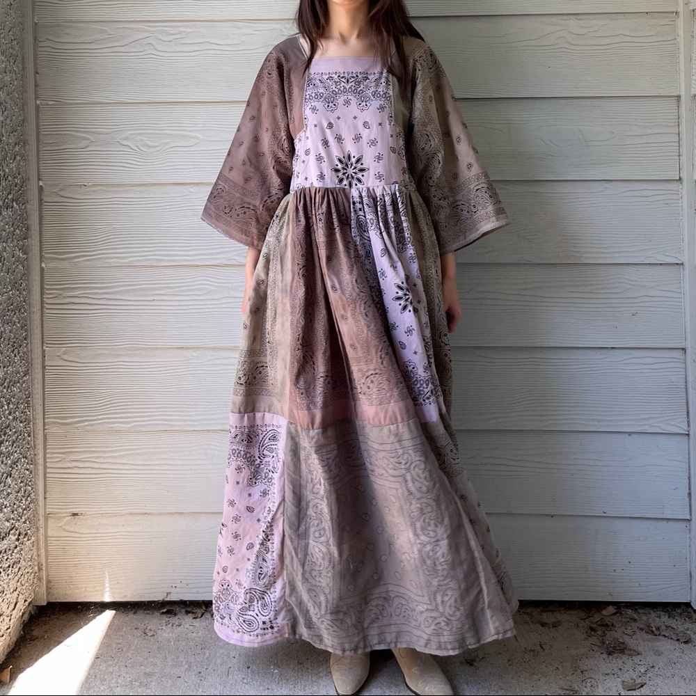 Handmade Bandana Dress SKU 02858 Muddy Earthy Maxi - Picture 16 of 16